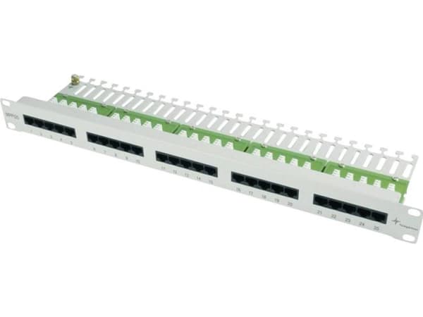 Telegärtner ISDN/Telephone Patch Panel MPPI25-H - Koblingspanel - lysegrå, RAL 7035 - 1U - 19" - 25 porter