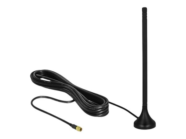 Delock LTE Antenna - Antenne - Smart Home - 3 - 5 dBi - rundtstrålende - innendørs / utendørs, magnetmonterbar - svart