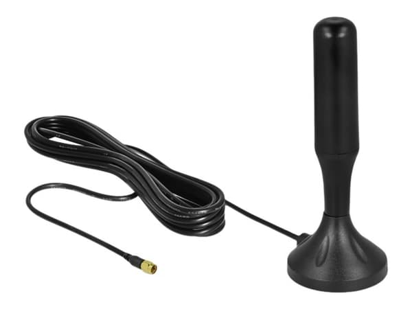 Delock LTE Antenna - Antenne - Smart Home - 3 - 5 dBi - rundtstrålende - innendørs / utendørs, magnetmonterbar - svart