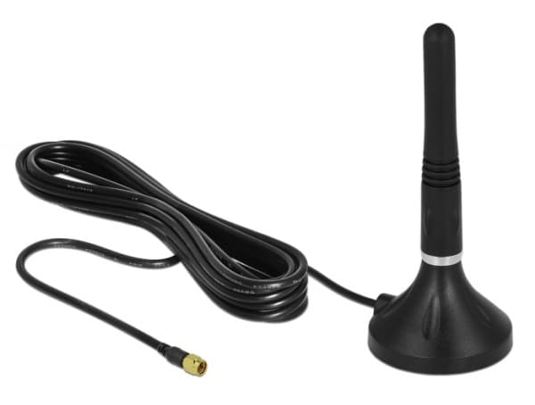 Delock LTE Antenna - Antenne - Smart Home - 2-3 dBi - rundtstrålende - innendørs / utendørs, magnetmonterbar - svart