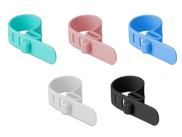 Delock - Kabelfestebånd - 9.5 cm - assorterte farger (en pakke 10)