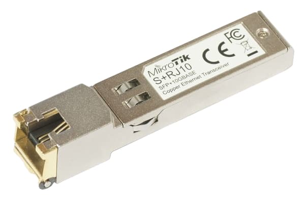 MikroTik S+RJ10 - SFP+ sändar/mottagarmodul - 10GbE, 5GbE, 2.5GbE - 10Base-T, 100Base-TX, 1000Base-T, 10GBase-T, 2.5GBase-T, 5GBase-T / RJ-45 - upp t