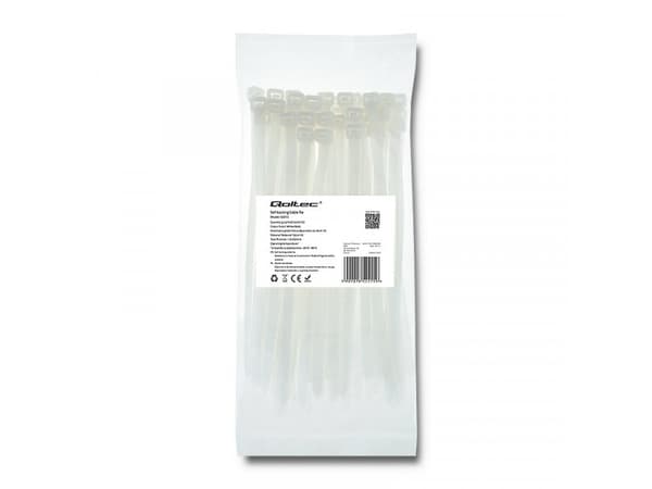 Qoltec - Kabelfestebånd - 20 cm - hvit (en pakke 50)