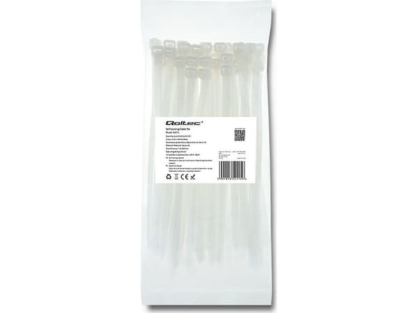 Qoltec - Kabelfestebånd - 20 cm - hvit (en pakke 50)