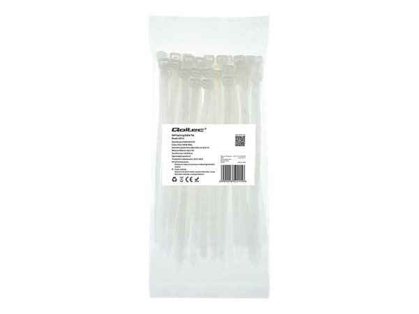 Qoltec - Kabelfestebånd - 20 cm - hvit (en pakke 50)