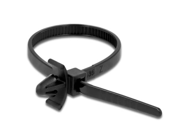 Delock Cable Tie with Expansion Anchor - Kabelfestebånd - 14 cm - svart