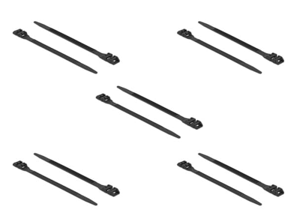 Delock Cable Tie with Double Locking - Kabelfestebånd - 19 cm - svart