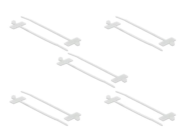 Delock Cable Tie with Label Tap - Kabelfestebånd - 10 cm - hvit (en pakke 10)