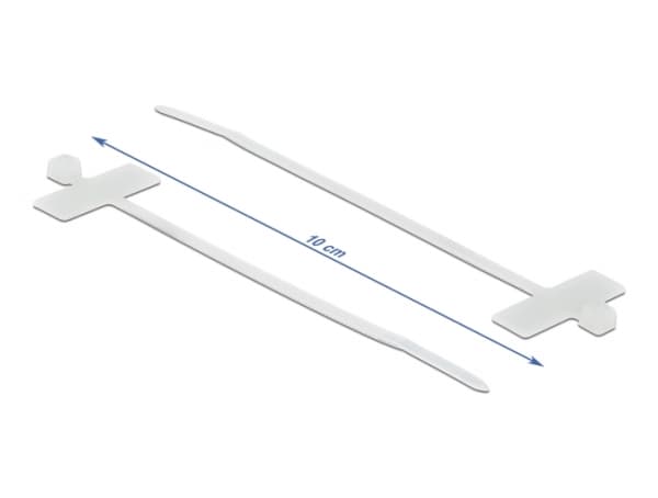 Delock Cable Tie with Label Tap - Kabelfestebånd - 10 cm - hvit (en pakke 10)