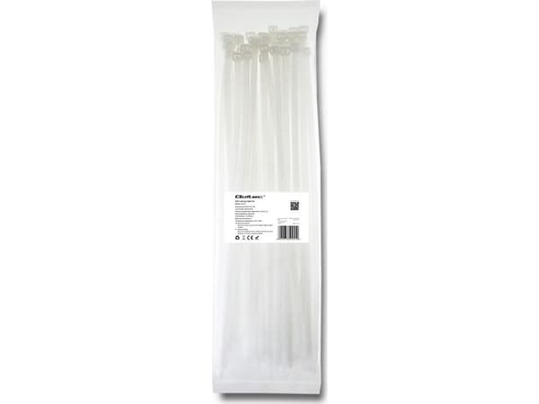 Qoltec - Kabelfestebånd - 40 cm - hvit (en pakke 50)