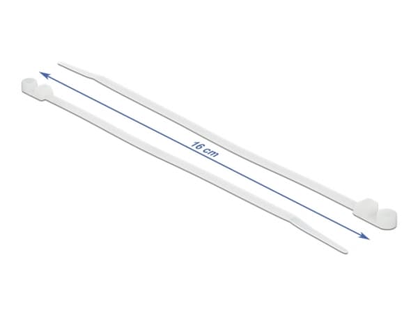 Delock Cable Tie with Fastening Eyelet - Kabelfestebånd - 16 cm - hvit (en pakke 10)
