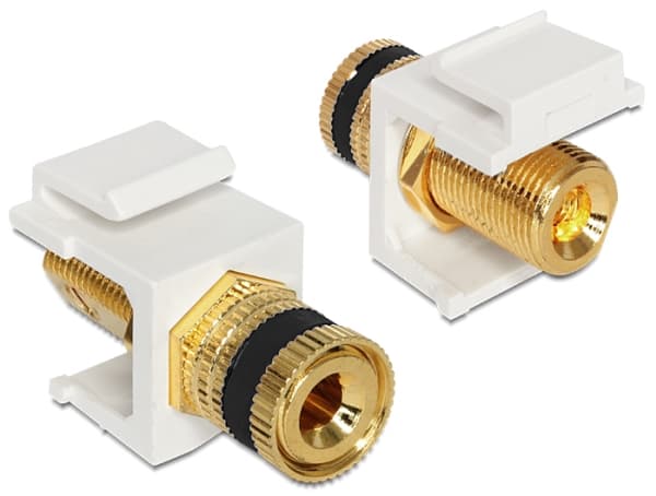 DeLOCK 86303, Musta, Kulta, Valkoinen, terminal Post, Thread Jack, 16,3 mm, 28,8 mm, 22,3 mm