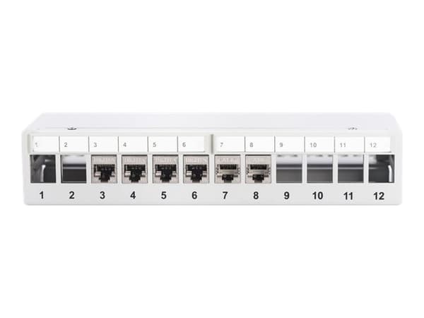 DIGITUS Professional DN-93706 - Koblingspanel - STP - RJ-45 X 12 - lysegrå, RAL 7035
