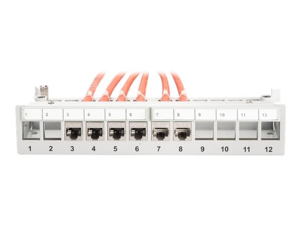 DIGITUS Professional DN-93706 - Koblingspanel - STP - RJ-45 X 12 - lysegrå, RAL 7035