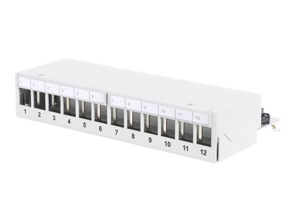DIGITUS Professional DN-93706 - Koblingspanel - STP - RJ-45 X 12 - lysegrå, RAL 7035