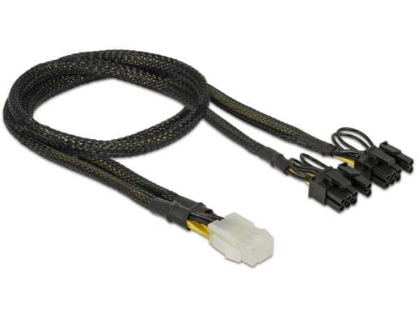Delock - Strømkabel - 6-pins PCIe-strøm (hunn) til 8-pins PCIe-strøm (6+2) (hann) - 30 cm - svart