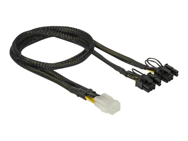 Delock - Strømkabel - 6-pins PCIe-strøm (hunn) til 8-pins PCIe-strøm (6+2) (hann) - 30 cm - svart