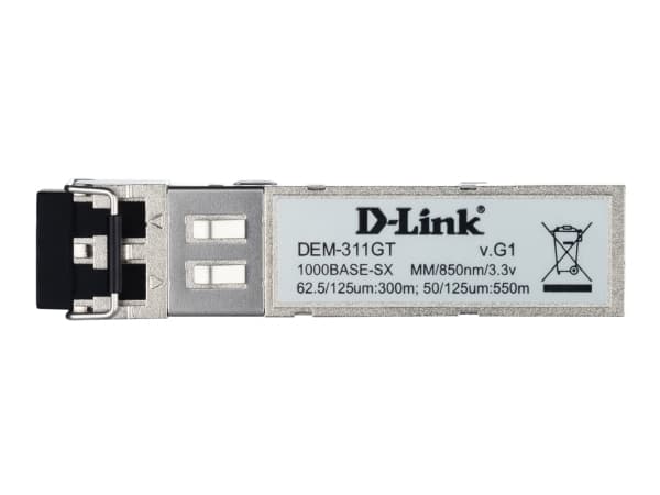 DELTACO SFP-DL002 - SFP (mini-GBIC) transceiver modul - GigE - 1000Base-SX - LC multimodus - op til 550 m - 850 nm - for D-Link DES 30XX; DGS 3630; D