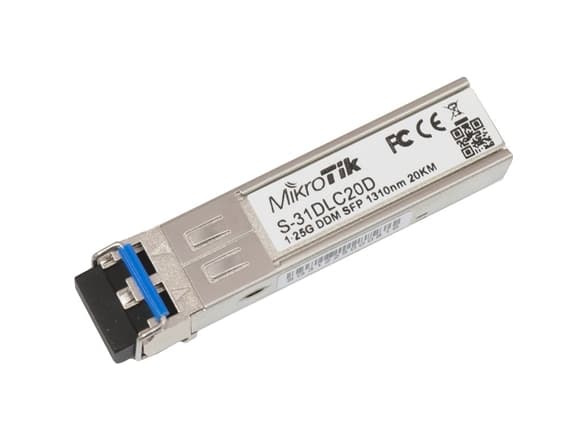 MikroTik S-31DLC20D - SFP (mini-GBIC) transceiver modul - SFP (mini-GBIC) / LC enkelttilstand - op til 20 km - 1310 nm - 1310 nm
