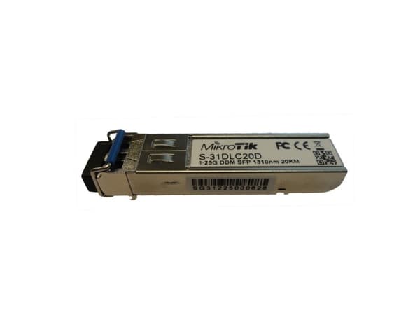 MikroTik S-31DLC20D - SFP (mini-GBIC) transceiver modul - SFP (mini-GBIC) / LC enkelttilstand - op til 20 km - 1310 nm - 1310 nm