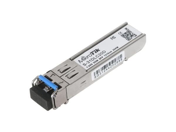 MikroTik S-31DLC20D - SFP (mini-GBIC) transceiver modul - SFP (mini-GBIC) / LC enkelttilstand - op til 20 km - 1310 nm - 1310 nm