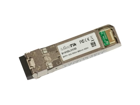 MikroTik S+85DLC03D - SFP+ sändar/mottagarmodul - 10GbE - SFP+ / LC multiläge - upp till 300 m - 850 nm