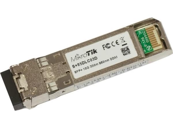 MikroTik S+85DLC03D - SFP+ sändar/mottagarmodul - 10GbE - SFP+ / LC multiläge - upp till 300 m - 850 nm