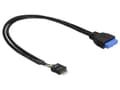 Miniatyrbilde 3 av 5: Delock - USB-internkabel - 19-pins USB 3.0-plugg (hunn) til 9-pins USB-header (hann) - 45 cm - svart