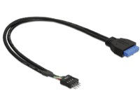 Delock - USB-internkabel - 19-pins USB 3.0-plugg (hunn) til 9-pins USB-header (hann) - 45 cm - svart