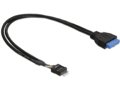 Miniatyrbilde 5 av 5: Delock - USB-internkabel - 19-pins USB 3.0-plugg (hunn) til 9-pins USB-header (hann) - 45 cm - svart
