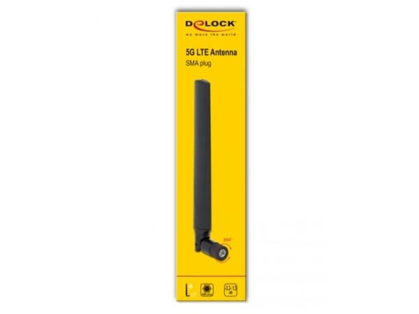 Delock - Antenne - 19.7 cm - mobiltelefon, Bluetooth - -0.5 - 2.3 dBi - rundtstrålende - svart