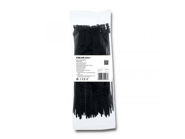 Qoltec - Kabelsamlare - 20 cm - svart (paket om 100)