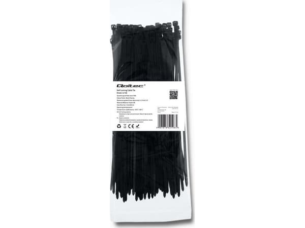 Qoltec - Kabelsamlare - 20 cm - svart (paket om 100)