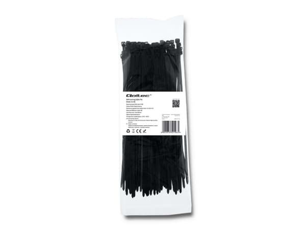 Qoltec - Kabelsamlare - 20 cm - svart (paket om 100)