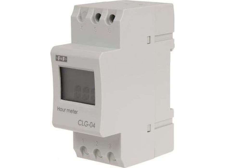 F&F Battery operating hours counter for DIN rail mounting CLG-04