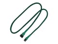 Pikkukuva 3 / 5: Nanoxia - Tuulettimen virtajatkojohto - 3-pinninen Molex (naaras) - 3-pinninen Molex (uros) - 60 cm - vihreä