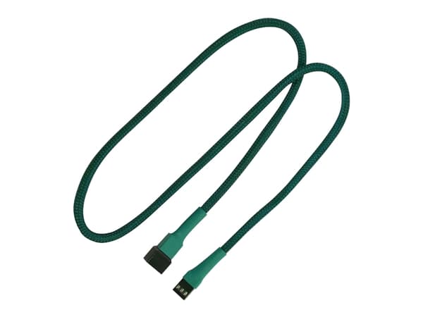 Nanoxia - Tuulettimen virtajatkojohto - 3-pinninen Molex (naaras) - 3-pinninen Molex (uros) - 60 cm - vihreä