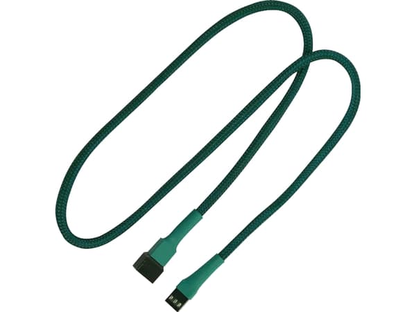 Nanoxia - Tuulettimen virtajatkojohto - 3-pinninen Molex (naaras) - 3-pinninen Molex (uros) - 60 cm - vihreä