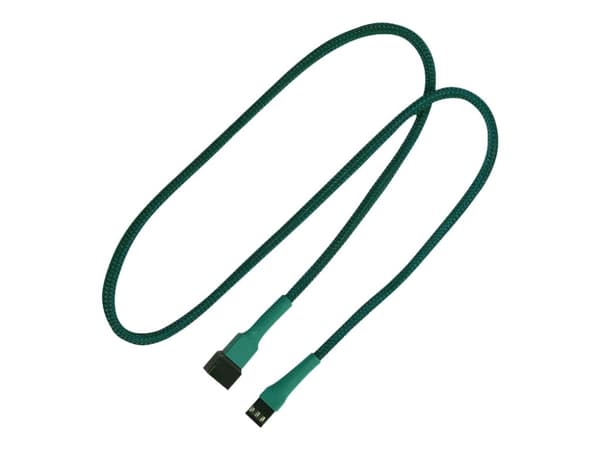 Nanoxia - Tuulettimen virtajatkojohto - 3-pinninen Molex (naaras) - 3-pinninen Molex (uros) - 60 cm - vihreä