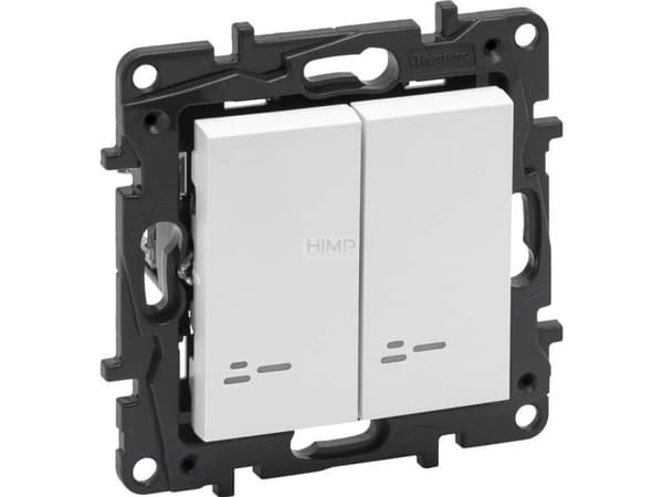 Legrand Niloe Step - dubbel belyst trappströmbrytare 10 AX - färg vit 863118