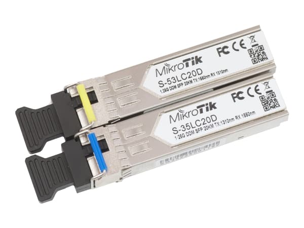 MikroTik S-3553LC20D - Kit - SFP (mini-GBIC) transceivermodul - LC-enkeltmodus - opp til 20 km
