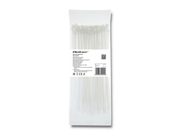 Qoltec - Kabelsamlare - 20 cm - vit (paket om 100)