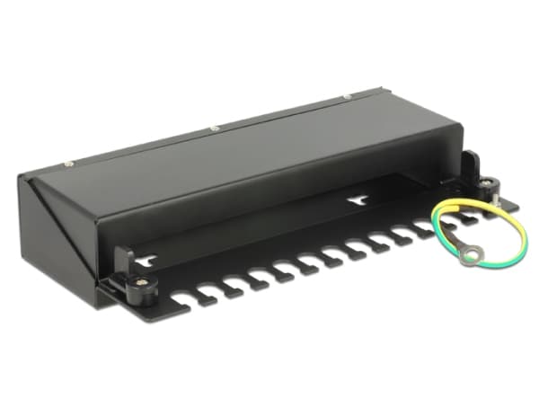 Delock Keystone Desktop Patch Panel - Koblingspanel - kullsort, RAL 9005 - 12 porter