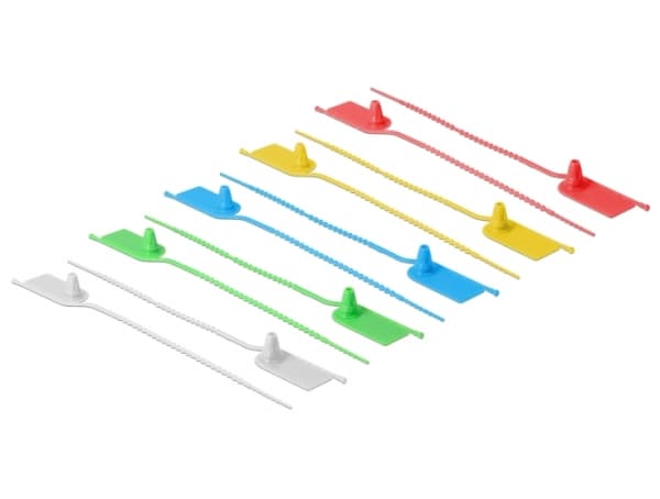 Delock - Kabelfestebånd - 20.5 cm - assorterte farger (en pakke 10)