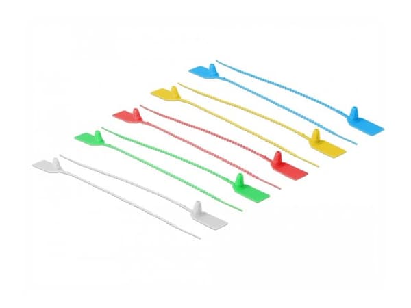 Delock - Kabelfestebånd - 25 cm - assorterte farger (en pakke 10)