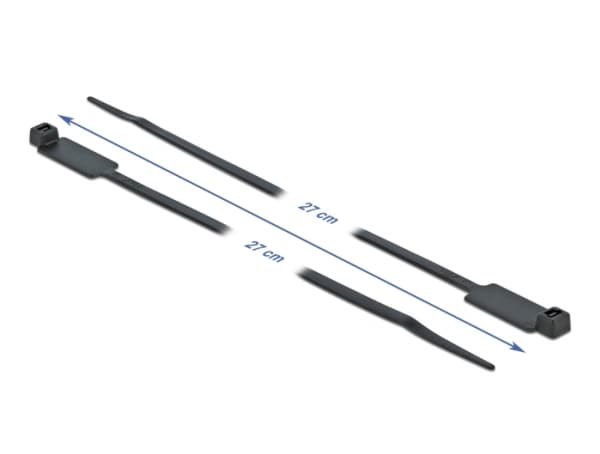 Delock Cable Tie with Label Tap - Kabelsamlare - 27 cm - svart (paket om 10)