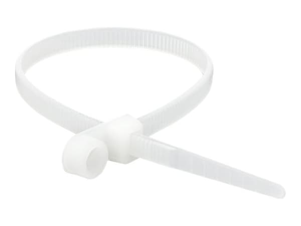 DeLOCK 18945, Kaksiaukkoinen johdinside, Polyamidi, Valkoinen, -40 - 85 °C, 20 cm, 4,8 mm