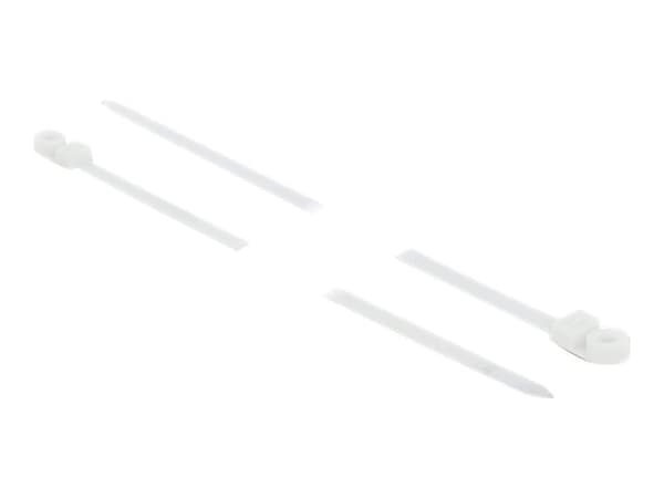 Delock Cable Tie with Fastening Eyelet - Kabelfestebånd - 40 cm - hvit (en pakke 10)