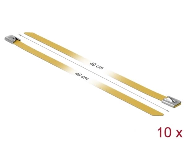 Delock - Kabelfestebånd - 40 cm - gul (en pakke 10)