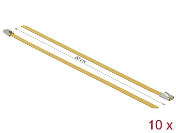 Delock - Kabelfestebånd - 20 cm - gul (en pakke 10)